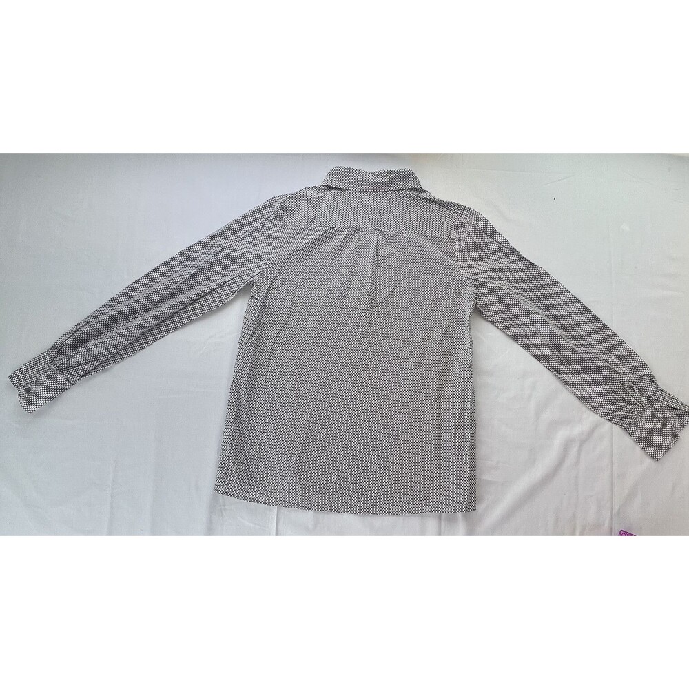 J Crew Womens Black White Button Up Long Sleeve Blouse Size 6 - Picture 2 of 7